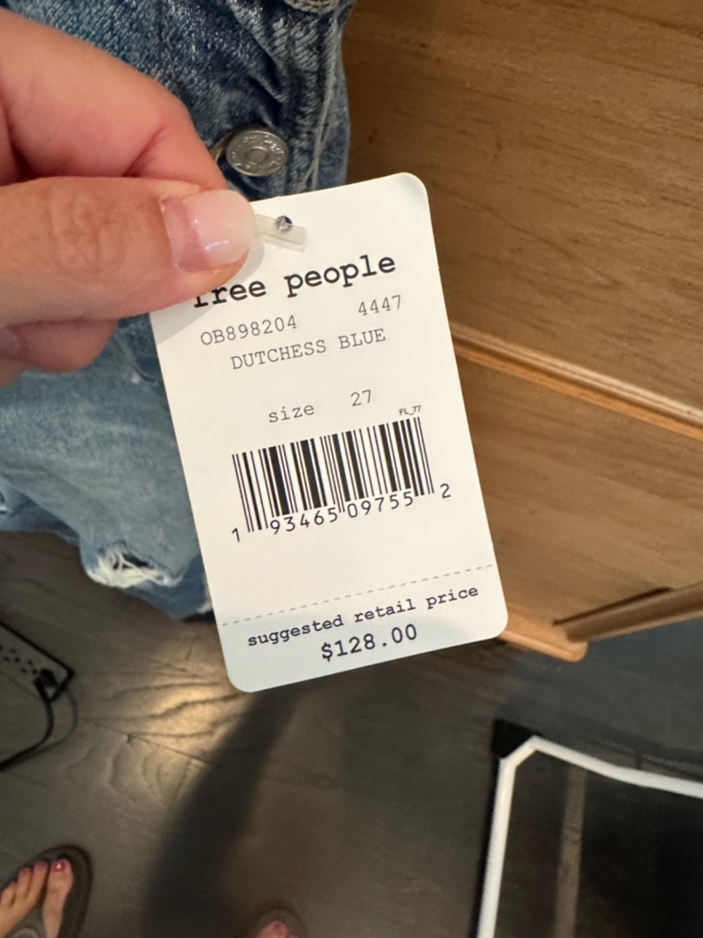 Free People blue denim overalls - Picture 2 of 4